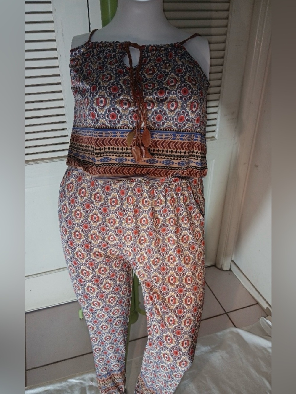 Funky, Colorful Jumpsuit, Excellent Condition, Size Large - Picture 2 of 9